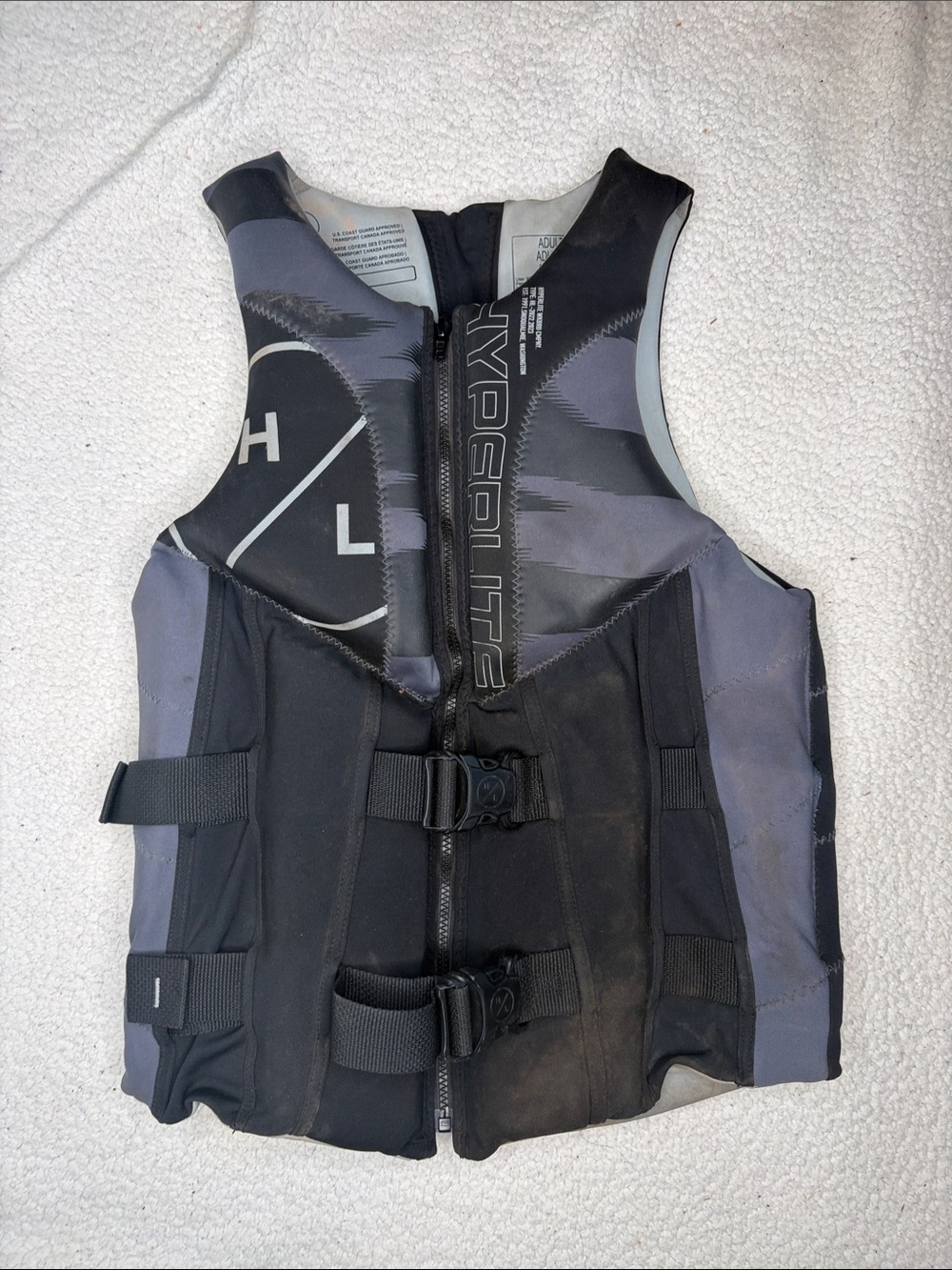 Hyperlite Black Adult Life Jacket: Size Medium